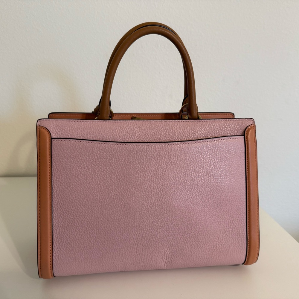 Coach Pink and Brown Leather Satchel - Picture 3 of 16